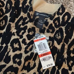 INC International Concepts Leopard Print Mini Dress - Black and Tan